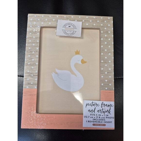 Swan Picture Frame & Artwork With Reversible Insert For 5" X 7" Photo By Horizon - Picture 1 of 2